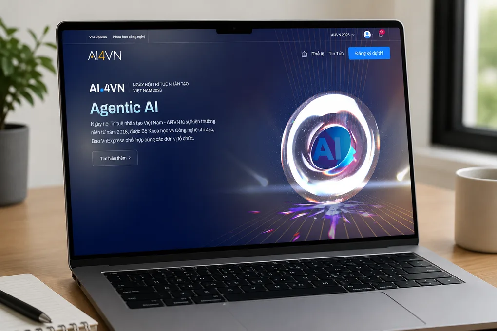 Ảnh minh họa giao diện đăng ký AI Awards 2026 với sự hỗ trợ của AI.