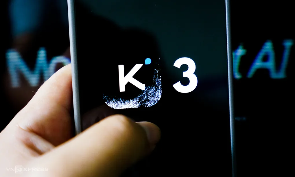 Logo Kimi K3 hiển thị trên smartphone. Ảnh: Visual China
