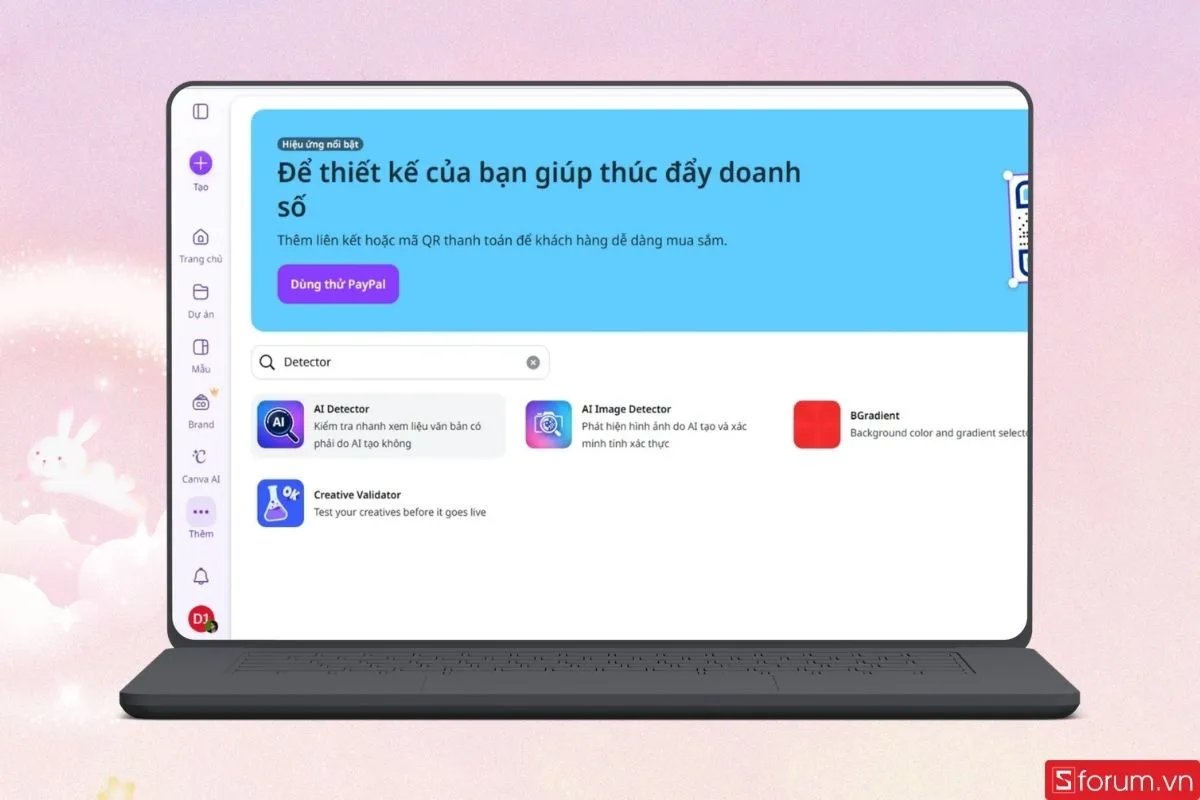 Khởi chạy tiện ích AI Detector