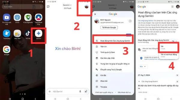 Nhấn “Tắt” để vô hiệu hóa Gemini 