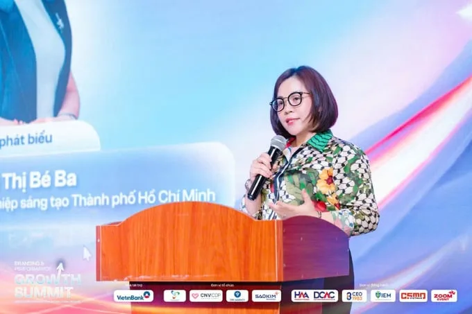 Phó Giám đốc SIHUB Lê Thị Bé Ba phát biểu tại hội thảo.